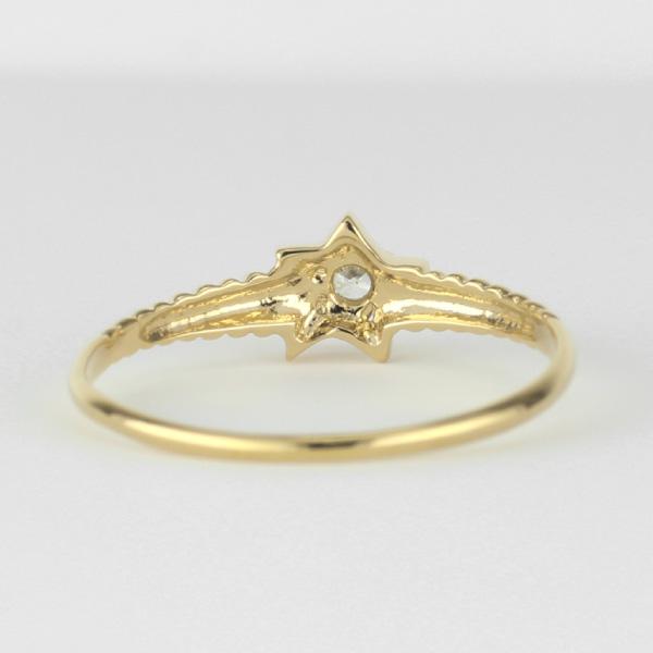 一粒ダイヤリング 指輪 スター 星 ダイヤモンド 18k k18 18金 ゴールド ピンキー ファランジ ミディ レディース 父の日の画像