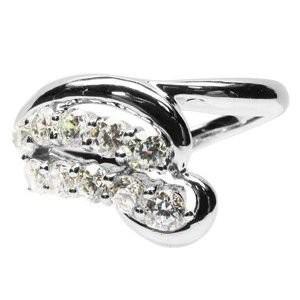 リング レディース 10金 ダイヤモンド 0.50ct K10ゴールド フラワー 花 指輪 父の日の画像