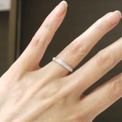 パヴェ リング 指輪 レディース k18ゴールド エタニティ 0.20ct ダイヤモンド k18金 父の日の画像