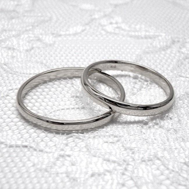 ペアリング プラチナ 甲丸 地金 結婚指輪 Pt900 シンプル マリッジ ペアジュエリー 2本 父の日の画像