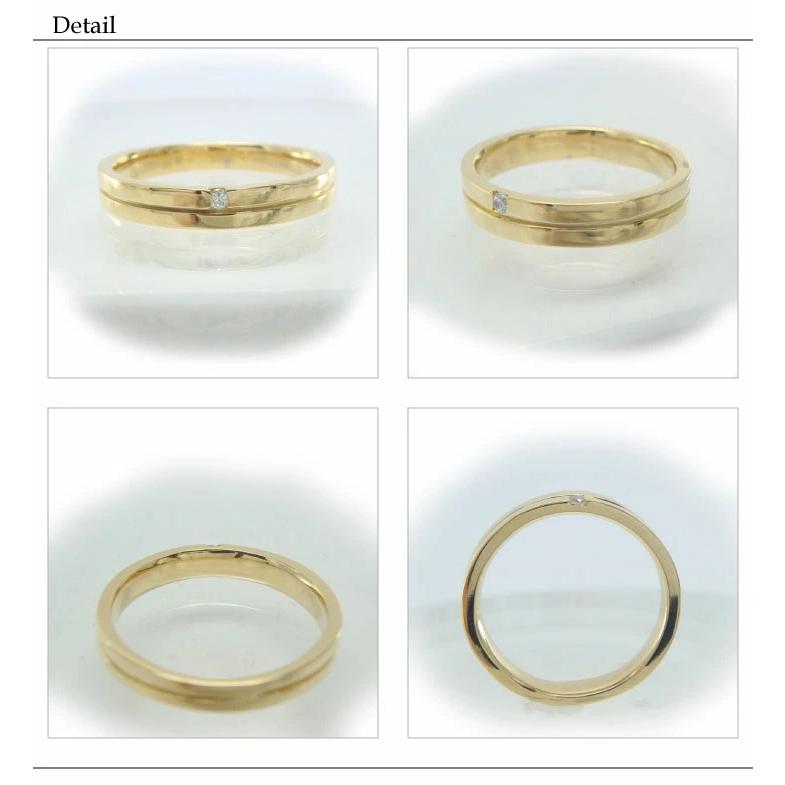ダイヤモンドリング k18 18金 18k 平打ち シンプル 指輪 マリッジ 幅広 誕生日 結婚 父の日の画像