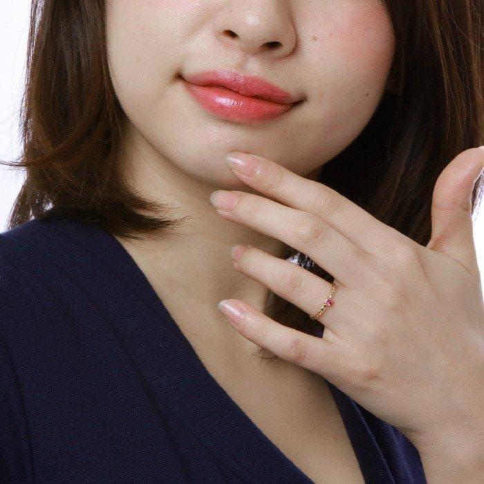 エメラルド リング k10 10k 10金 ゴールド レディース 一粒石 誕生石 指輪 縄模様 父の日の画像