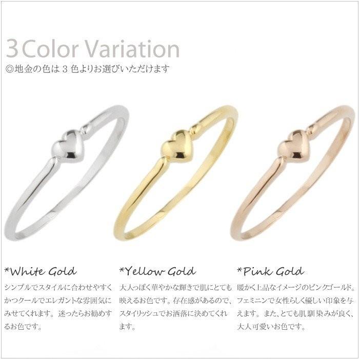 リング 指輪 レディース ハート プチハート ピンキー ファランジ ミディ k18ゴールド 誕生日 プレゼント 18金 父の日の画像