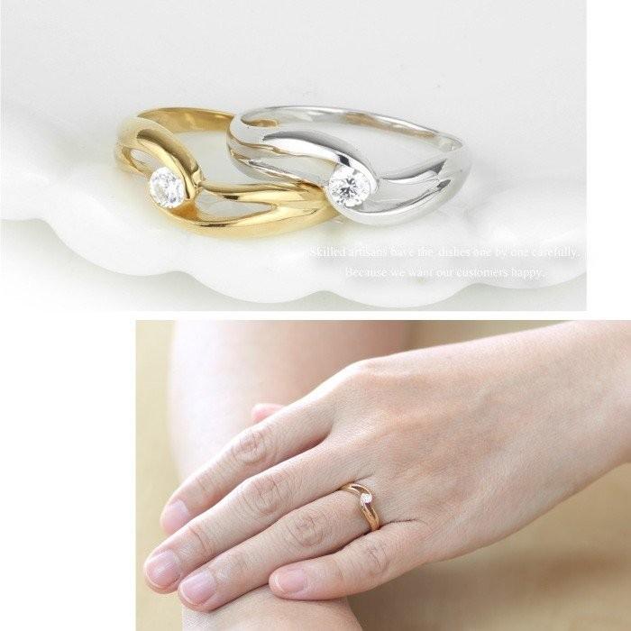 リング レディース 一粒 ダイヤモンド 10金 k10 10k ゴールド 記念日 結婚 婚約指輪 誕生日 プレゼント 父の日の画像