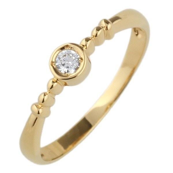 リング レディース 一粒 ダイヤモンド シンプル k10 ゴールド 10金 結婚 婚約指輪 誕生日 プレゼント 父の日の画像