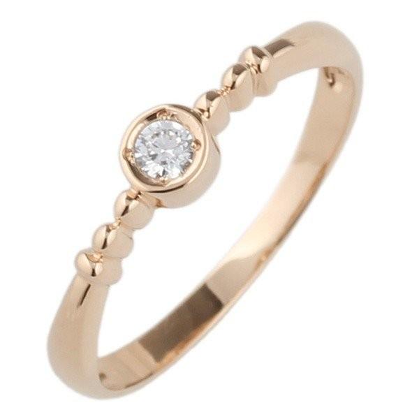 リング レディース 一粒 ダイヤモンド シンプル k10 ゴールド 10金 結婚 婚約指輪 誕生日 プレゼント 父の日の画像