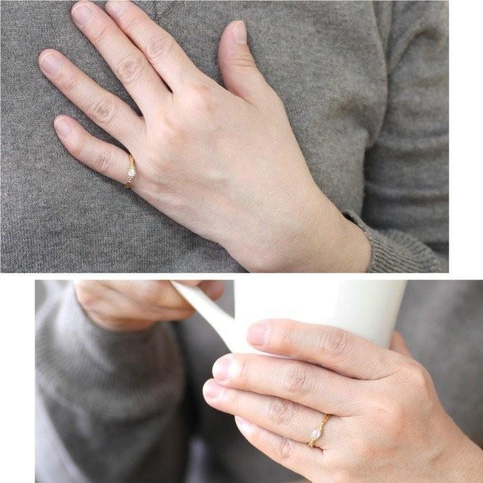 リング レディース 一粒 ダイヤモンド シンプル k18 ゴールド 18金 結婚 婚約指輪 誕生日 プレゼント 父の日の画像