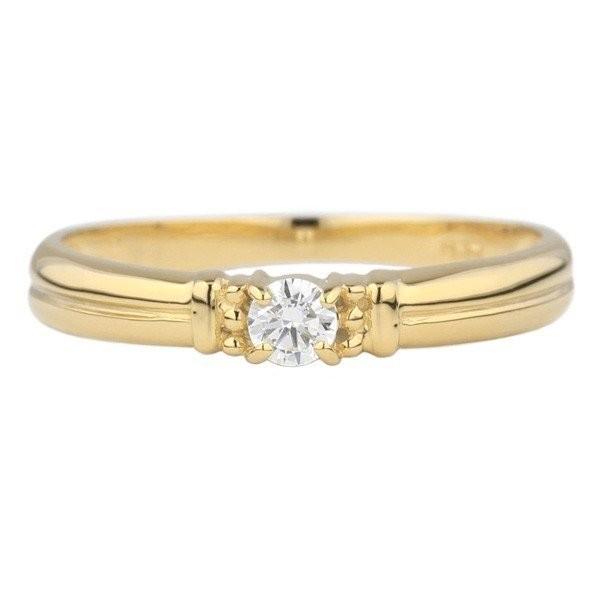 リング レディース 一粒 ダイヤモンド シンプル k18 ゴールド 18金 結婚 婚約指輪 誕生日 プレゼント 父の日の画像
