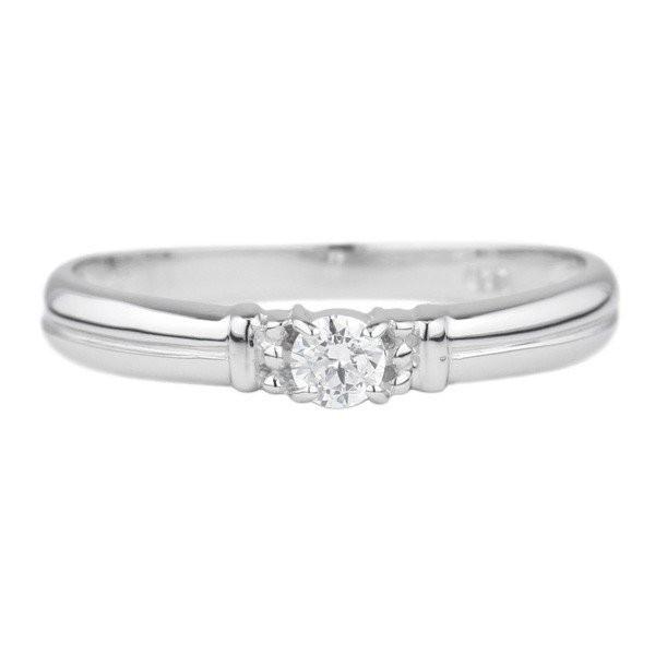 リング レディース 一粒 ダイヤモンド シンプル k18 ゴールド 18金 結婚 婚約指輪 誕生日 プレゼント 父の日の画像