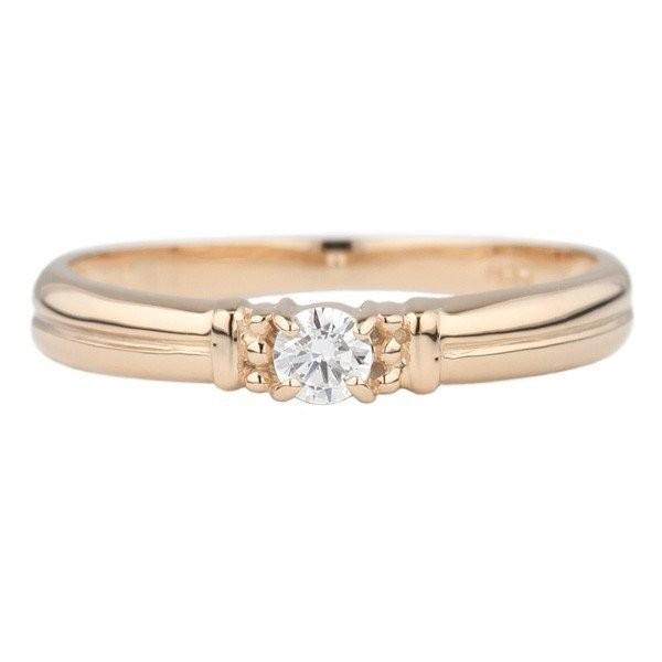 リング レディース 一粒 ダイヤモンド シンプル k18 ゴールド 18金 結婚 婚約指輪 誕生日 プレゼント 父の日の画像