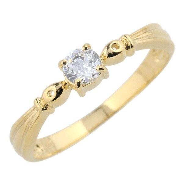 リング レディース 一粒 ダイヤモンド シンプル k18 ゴールド 18金 結婚 婚約指輪 誕生日 プレゼント 父の日の画像