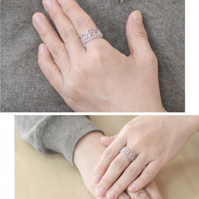 リング 指輪 アラベスク レディース 透かし プラチナ900 アンティーク シンプル エレガント Pt900 結婚 ミル打ち 父の日の画像