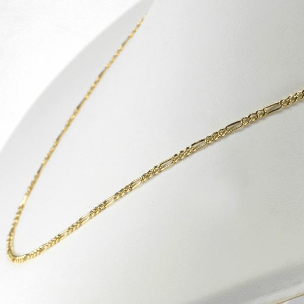 ネックレス チェーン 18金 イエローゴールド 50cm 中空 フィガロ チェーン 18k k18 父の日の画像
