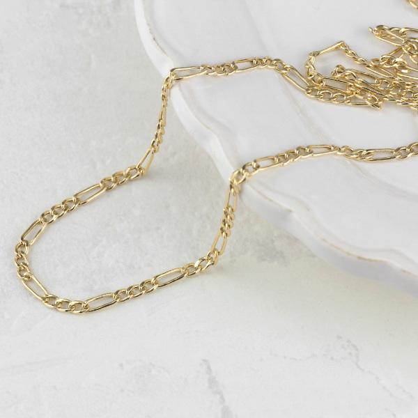 ネックレス チェーン 18金 イエローゴールド 55cm 中空 フィガロ 18k