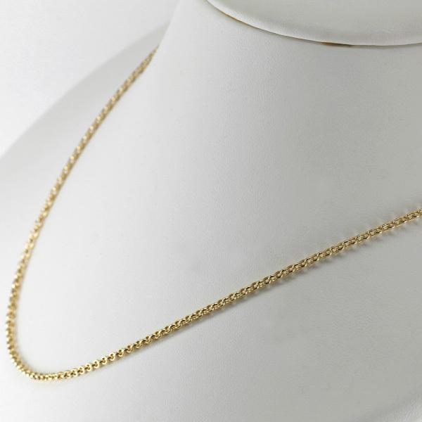 18金 ネックレス 中空 カットエスカルゴ チェーン 18k イエローゴールド k18YG 45cm 父の日の画像