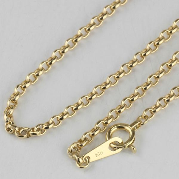 18金 ネックレス 中空 カットエスカルゴ チェーン 18k イエローゴールド k18YG 45cm 父の日の画像