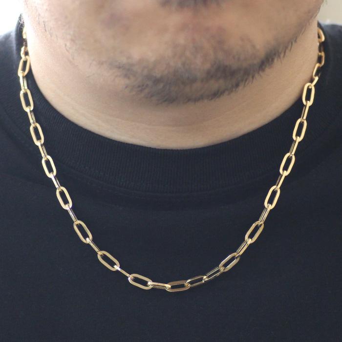 ネックレス チェーン メンズ 18金 イエローゴールド 50cm 中空