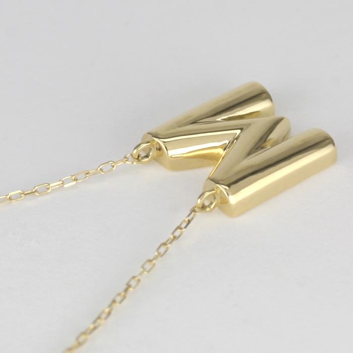 イニシャル ネックレス 18k k18 18金 ゴールド 地金 ペンダント レディース シンプル 小ぶり 誕生日 プレゼント 父の日の画像