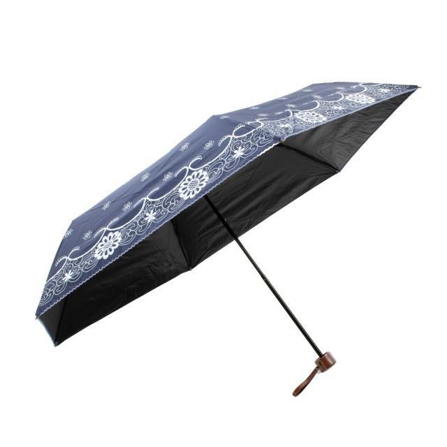 晴雨兼用 レディース 紫外線対策 日よけ対策 UVカット 遮光 涼しい おしゃれ 通勤通学 普段使い プレゼントにお勧め 携帯用 置き傘ミニ傘 ネイビー |  | 01