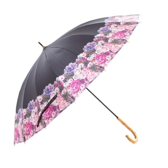 晴雨兼用 レディース 紫外線対策 日よけ対策 UVカット 遮光 涼しい おしゃれ 通勤通学 エレガントで美しい16本骨タイプ プレゼントにもお勧め  ブラック |  | 01