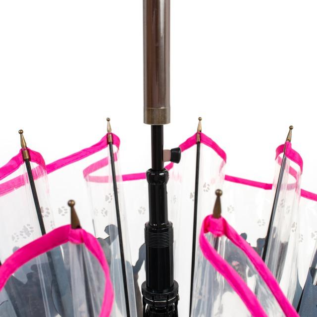 婦人長傘 ワンタッチ レディース ビニール 猫柄プリント 耐水性バッチリ おしゃれ 通勤通学 普段使いに 大判深張りで形が綺麗で濡れにくい ブラックキャッツ |  | 05