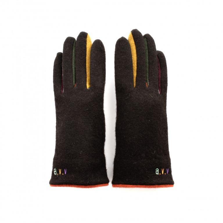 a.v.v（アー・ヴェ・ヴェ）手袋 レディース スマホ対応 ５本指 防寒 暖かい ジャージ 進物 ギフト ファッション おしゃれ ブラウン TH-5715-BR 日本製 冬手袋 | a.v.v
