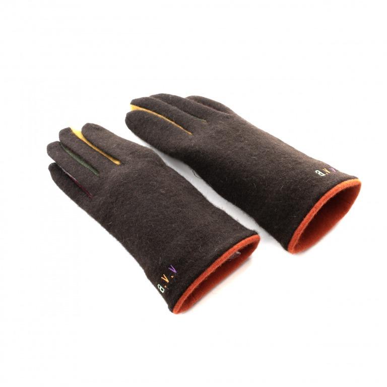 a.v.v（アー・ヴェ・ヴェ）手袋 レディース スマホ対応 ５本指 防寒 暖かい ジャージ 進物 ギフト ファッション おしゃれ ブラウン TH-5715-BR 日本製 冬手袋 | a.v.v | 03