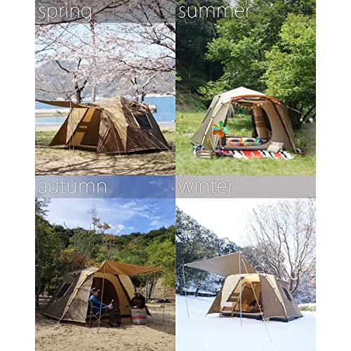 Bears Rock ベアーズロック ビッグベアーテント AXL-601 6人用ワンタッチテント フライシート 防水 (カーキ) 