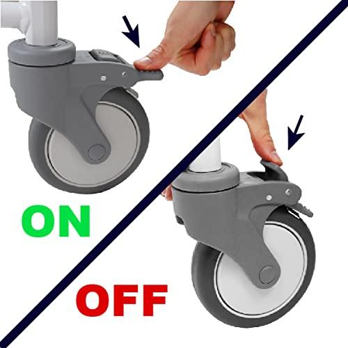 KMINA PRO - 入浴用車いす 介護用車いす、シャワーチェア 便器付き、シャワーキャリー コンパクト、シャワー便器 5cm