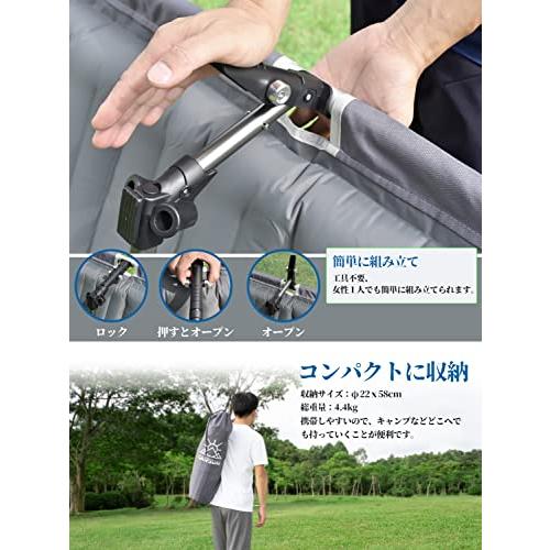 Gaifsuai コット キャンプ アウトドア ベッド 3WAY ハイ/ロー切替可能 エアー簡易ベッド 折りたたみ コンパクト 軽 コット キャンプ アウトドア ベッド 3WAY ハイ/ロー切替可能 エアー簡易ベッド 折りたたみ コンパクト