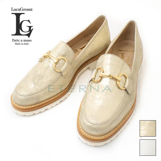Luca Grossi ルーカグロッシ レディース ビットローファー スリッポン インポート イタリア 白 ゴールド E562 Shl 2448 Eterna 靴とバッグの専門店 通販 Yahoo ショッピング