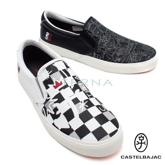 店頭展示品 Castelbajac カステルバジャック メンズシューズ 紳士靴 カジュアル スリッポン おしゃれ おすすめ プリント 柄 アート 白 黒 送料無料 Shmi 459 Eterna 靴とバッグの専門店 通販 Yahoo ショッピング
