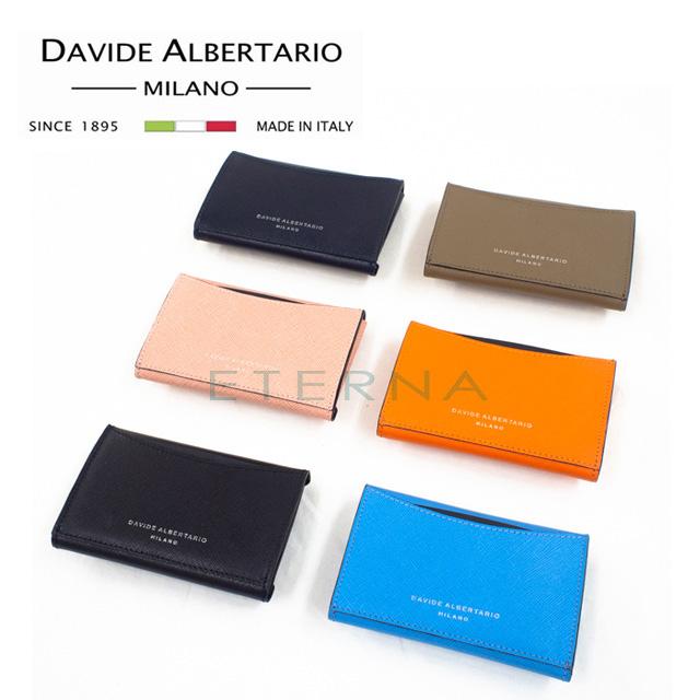 DAVIDE ALBERTARIO ダビデアルベルタリオ 1987b メンズ レディース 名刺入れ カードケース イタリア 本革 黒 青