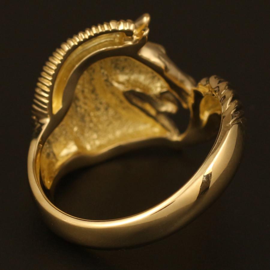 18金 リング レディース 指輪 K18 ダイヤモンド 馬 ホース 18K 華奢