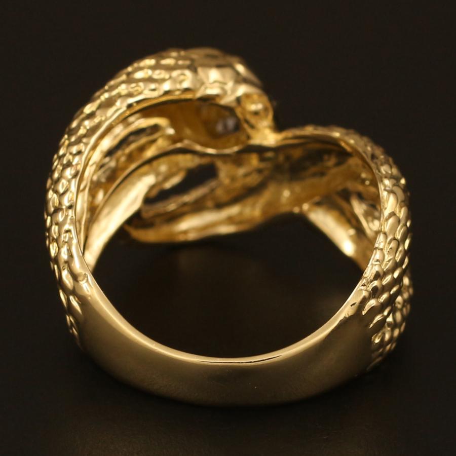 18金 リング レディース 指輪 K18 ダイヤモンド 蛇 スネーク 18K 華奢