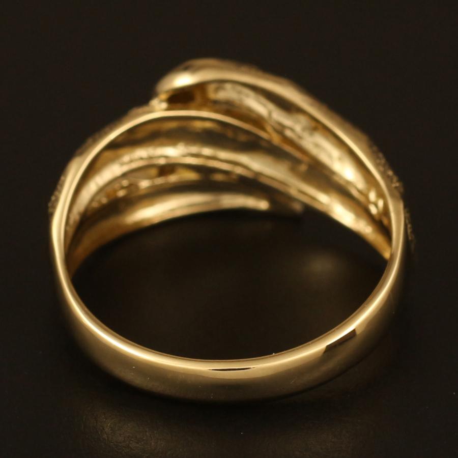 18金 リング レディース 指輪 K18 ダイヤモンド 蛇 スネーク 18K 華奢 シンプルの画像
