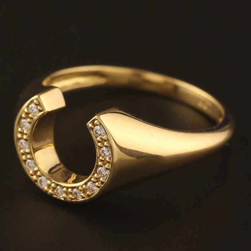 18金 リング レディース 指輪 馬蹄 ホースシュー K18 ダイヤモンド 18K