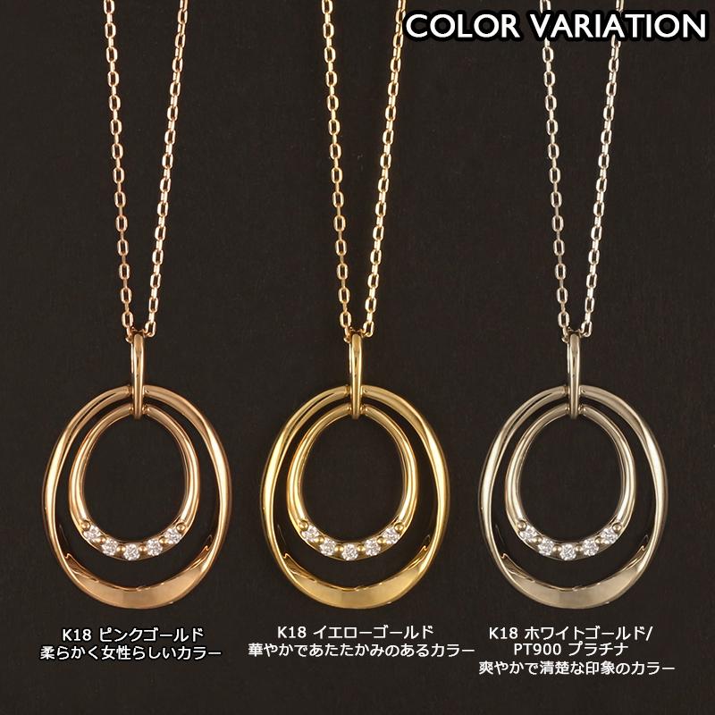 18金 ネックレス レディース K18 ダイヤモンド 0.03ct サークル 円形 