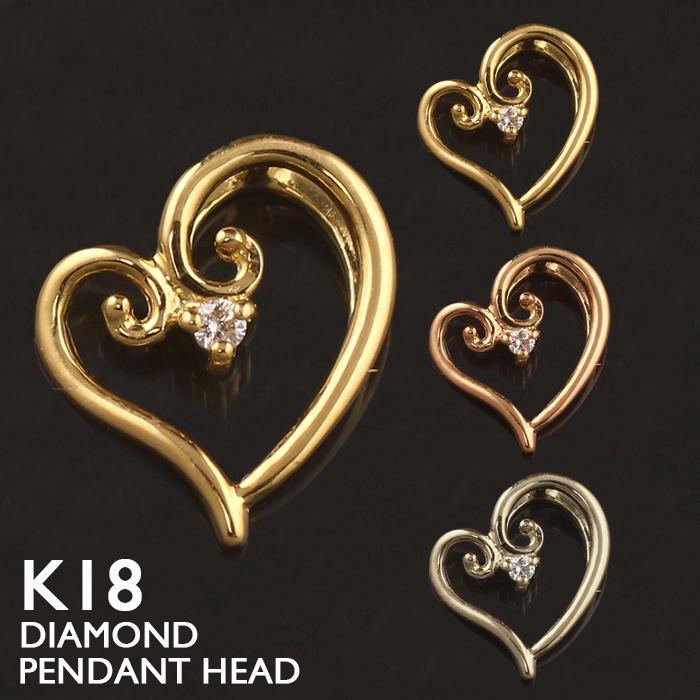 k18 ハートペンダントトップ チャーム ネックレス