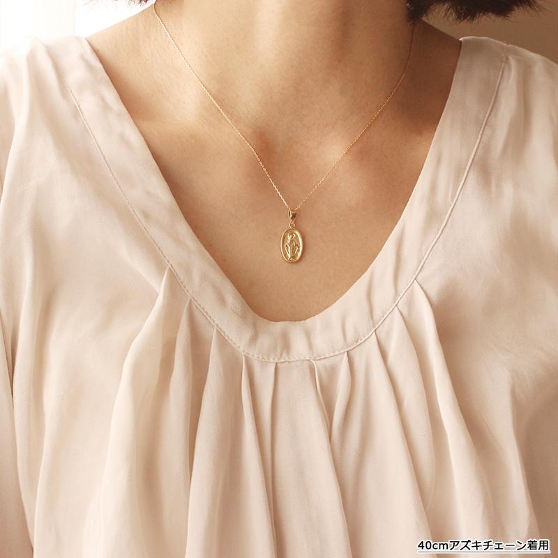 18金 ペンダントトップ K18 レディース メダイ マリア 聖母 コイン