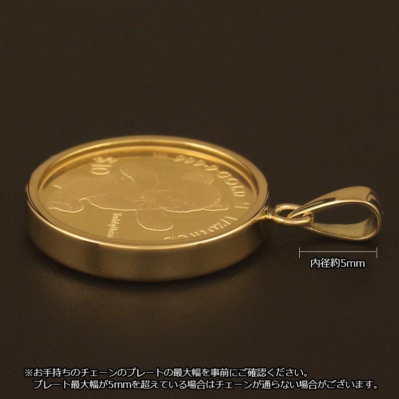 純金 コイン ペンダントトップ K24 1/20oz 18金フレーム ガラス 純金 コイン ペンダントトップ K24 1/20oz 18金フレーム ガラス