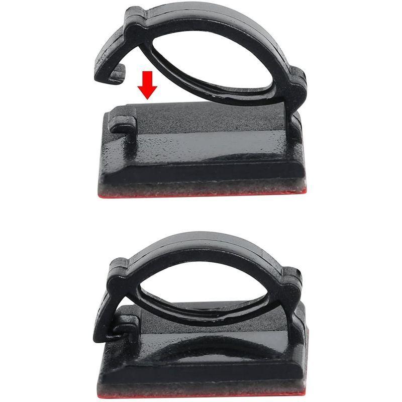 数量は多い Gwhole ケーブルクリップ ケーブルドロップ コードグリップ 配線固定クリップ 粘着シート付 Pc関連ケーブル 車の配線 整理 約100 Tdgsm Ru