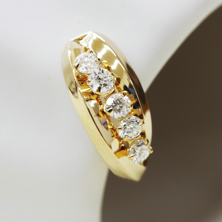 k18YG ダイヤモンド0.16ct 痛くなりづらい イヤーカフ 18金  立体 フープタイプ 片耳の画像