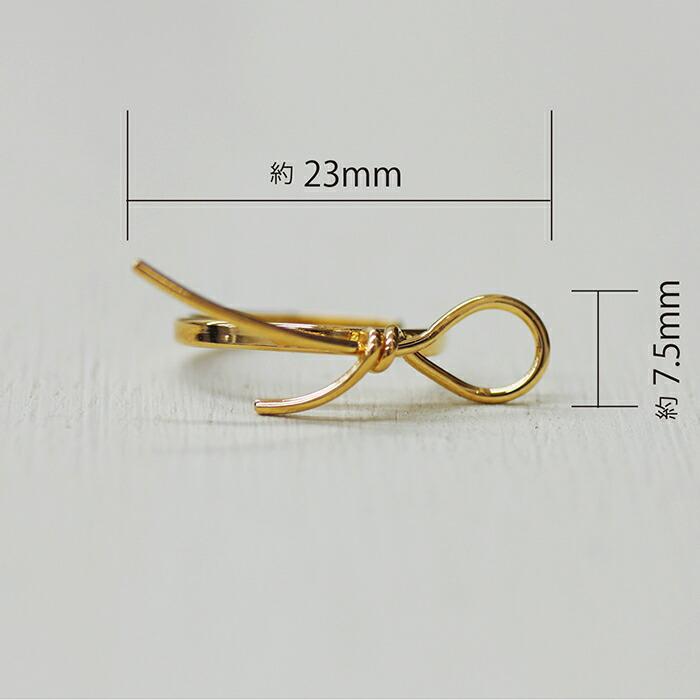 K18YG 地金 リボンモチーフ knot ノット 痛くなりづらい イヤーカフ 片耳 18金の画像