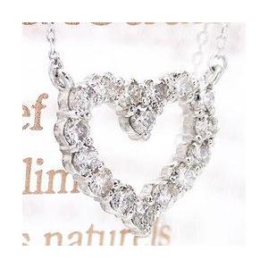 オープンハート ダイヤモンド 0.5ct ネックレス プラチナ900 pt900 ネックレス ペンダント レディース アクセサリーの画像