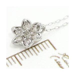 フラワー ダイヤモンドネックレス 0.3ct k18ゴールド フラワー 花 18金 レディース ジュエリー アクセサリーの画像
