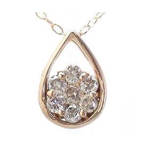 ドロップ ダイヤ ダイヤモンド 0.2ct ネックレス ペンダント k18ゴールド 18金 レディース ジュエリー アクセサリーの画像