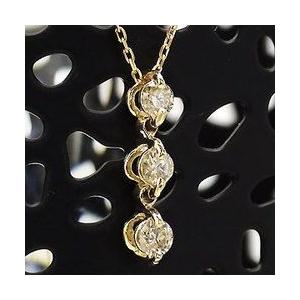 トリロジー ダイヤモンドネックレス ダイヤ 0.2ct k18ゴールド スリーストーン レディース ジュエリー アクセサリーの画像