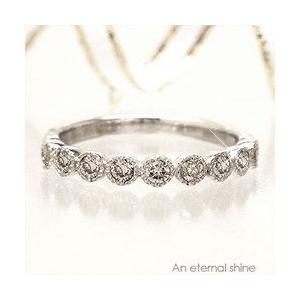 指輪 ハーフエタニティリング ダイヤモンド リング 0.3ct ミル 一文字 k18ゴールド 18金 レディース アクセサリーの画像