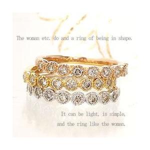指輪 ハーフエタニティリング ダイヤモンド リング 0.3ct ミル 一文字 k18ゴールド 18金 レディース アクセサリーの画像